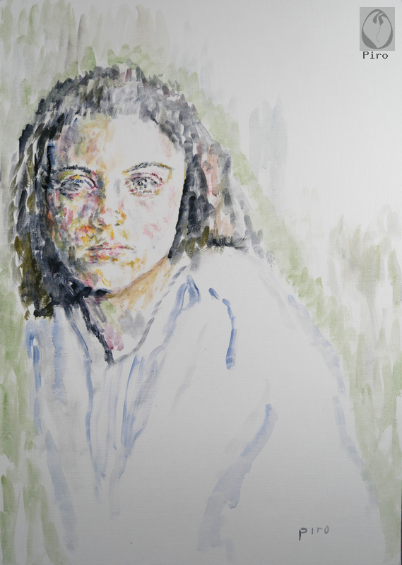 oil on paper - olio su carta di Piro